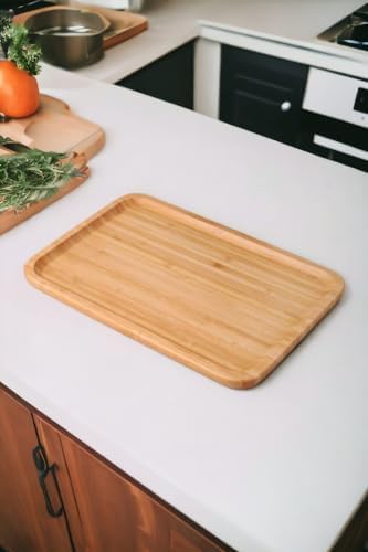 Bambu Lüx Dikdörtgen Büyük Servis-Sunum Tabağı 30x20x1,8cm - Görsel 2