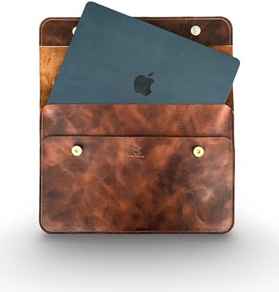 Hakiki Deri MacBook Kılıfı 13-14 İnç – Gerçek Deri Premium MacBook Çantası, MacBook Air, MacBook Pro - Mess Collection (taba 13/14 inç) - Görsel 3