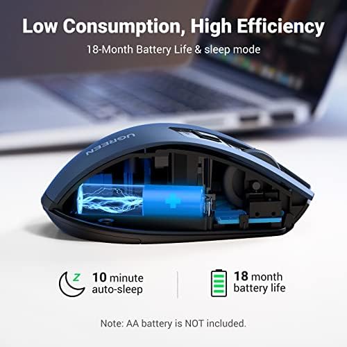 Alternative view of Ergonomische Draadloze Muis met USB Ontvanger 2.4 GHz Silent Click USB Muis 4000 DPI Verstelbaar Compatibel met PC,Tablet,Laptop,Windows,MacOS, Linux. (Blauw)