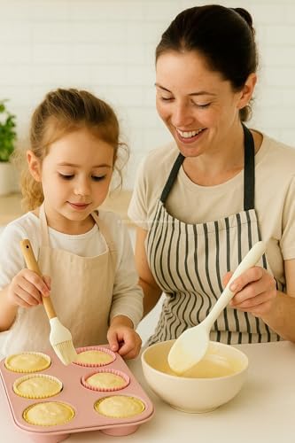 3’lü Silikon Mutfak Seti Bambu Saplı Fırça Spatula Çırpıcı Isıya Dayanıklı Yapışmaz Hamur Karıştırıcı Çırpıcı Set Ergonomik Ahşap Saplı Mutfak Gereçleri Kolay Temizlenebilir Sağlıklı Pişirme