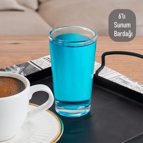 Glass 6591 Meşrubat Kahve Yanı Bardağı Sunumluk 6 Adet 100cc Meşrubat Bardak