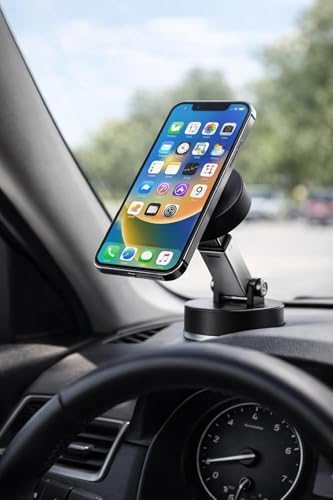 caselka Vakumlu Kilitli Araç İçi Telefon TutucuKatlanabilir Tasarım Torpido Cam Konsol Masaüstü Tekrar Takılabilir Güçlü Neodimyum Mıknatıslı 360 Derece Çok Açılı Ayarlanabilir - Görsel 2