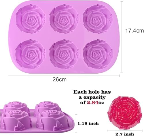 Silikon Kalıplar, 4 Parça Çiçek Desenli Premium Kalıp Seti, Yüksek Kaliteli Esnek Silikon, Pasta, Dondurma, Şekerleme ve Mum Yapımı İçin İdeal Kolay Çıkarılabilir ve Bulaşık Makinesi Güvenli