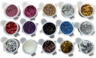 Epoksi Reçine 15 Adet Glitter Sim Set Tırnak Süsleme Seti Kalıcı Oje Holografik Karışık SET A6 - Görsel 2