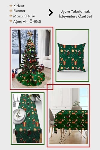 Alternative view of Christmas Dekoratif Gizli Fermuar Çift Taraflı Yeniyıl Kırlent Yastık Kılıfı 43X43Cm Krl1039