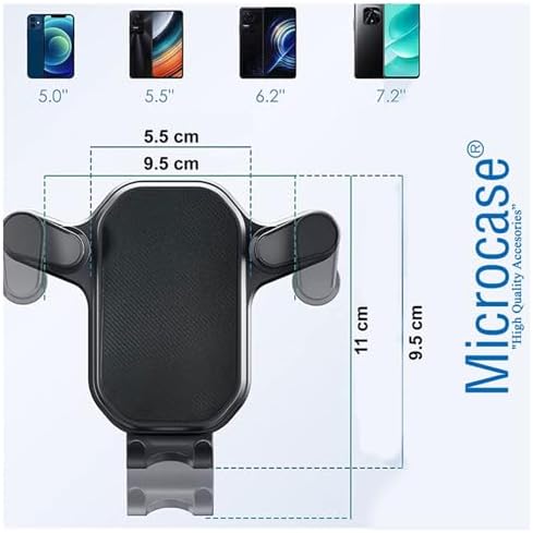 Alternative view of Microcase 360 Derece Dönebilir Araç İçi Izgaralıktan Otomatik Kavramalı Metal Kelepçeli Telefon Tutucu - AL3738
