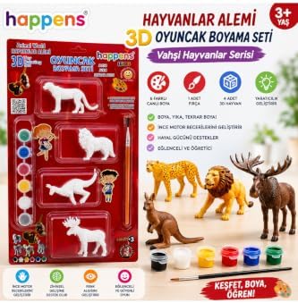Aslan Kaplan 3D oyuncak boyama seti eğitici boya seti oyuncak yıkanabilir Set-2 - Görsel 3