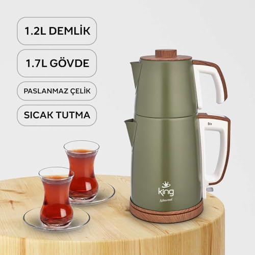 Alternative view of KCM336 Nihavend Çay Makinesi | 1,7L Su Isıtıcı & 1,2L Demlik | Paslanmaz Çelik | Sıcak Tutma Fonksiyonu | Enerji Tasarrufu