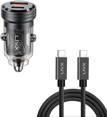 Alternative view of Transparent 45W PD/QC Mini Araç şarj Cihazı ve 2 Metre Hızlı Şarj ve Data Kablosu L35 - TCT-02