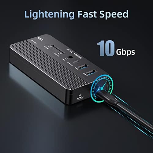 Alternative view of ACASIS NVMe M.2 SSD ve SATA SSD Muhafazalı USB-C HUB 10'u 1 Arada Yerleştirme İstasyonu 100W Güç Dağıtım Desteği Windows/MAC/Android Cep Telefonu için 8 TB (Siyah)