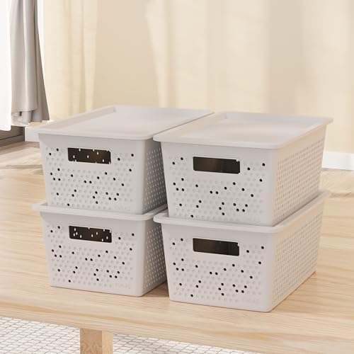 Alternative view of Seul Çok Amaçlı Kapaklı Saklama Kutusu - Şık ve Dekoratif Dolap İçi Organizer Düzenleyici (4 L / 12 L / 20 L Boy Seçenekli) 3 Renk (BEYAZ, 4 LİTRE)