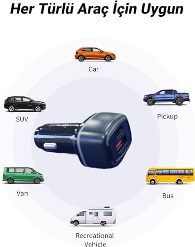 Alternative view of CR01 ARAÇ ŞARJ ADAPTÖRÜ DUAL PORT PD ARAÇ ŞARJI YENİ NESİL PD + STANDART USB LEDLİ A KALİTE ARAÇ ŞARJ BAŞLIK FAST (SİYAH)