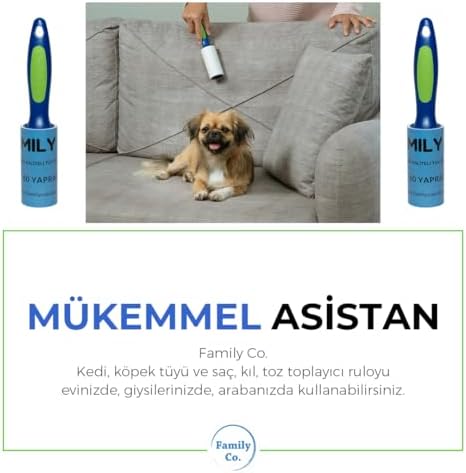 Kedi Köpek Saç Kıl Tüy Toplayıcı Rulo 8 ADET YEDEK KARTUŞ HER BİRİ 60 YAPRAK