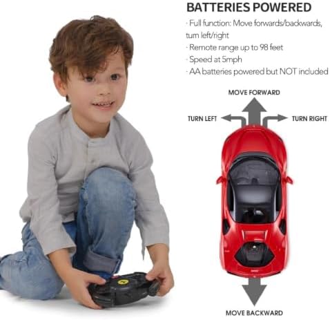 Rastar 1:14 Ferrari SF90 Stradale Uzaktan Kumandalı Araba 2.4GHz Kesintisiz Frekans İleri Geri Sürüş Esnasında Yanan Ön ve Arka LED Farlı 34 cm Oyuncak Araba Kırmızı