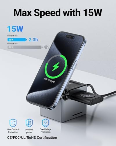 Alternative view of Acefast Katlanabilir Kablosuz Masaüstü Hızlı Şarj Standı - 23W Kablosuz Şarj Çıkışlı - Magsafe, Apple Watch ve Airpods Uyumlu - E18