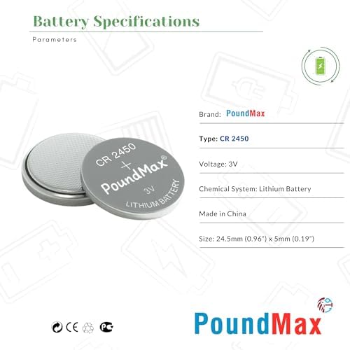 10 x PoundMax 2450 CR2450 DL2450 3V Lityum Madeni Para Pilleri