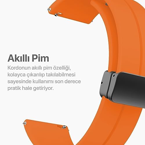 22mm ile Uyumlu Saatler için Manyetik Tokalı 46mm Yumuşak Silikon Kordon Watch (GT6 Pro/GT6/GT5 Pro/GT5/GT4/Watch 4 Pro/GT3/GT3 Pro/GT2/GT2 Pro) - Görsel 3