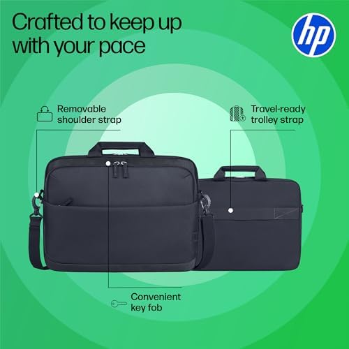 HP 14" Everyday Laptop Çantası, 600D Geri Dönüşümlü Polyester, 9L, Dolgulu Bölme, Su Geçirmez, Çıkarılabilir Omuz Askısı, Gri - Görsel 3