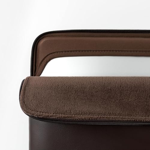 Comfyable 13 inç MacBook Air 13 inç M4 M3 M2 M1, 13 inç MacBook Pro, PU Deri Çanta Suya Dayanıklı Kılıf ile Uyumlu İnce Dizüstü Bilgisayar Kılıfı, Çikolata - Görsel 3
