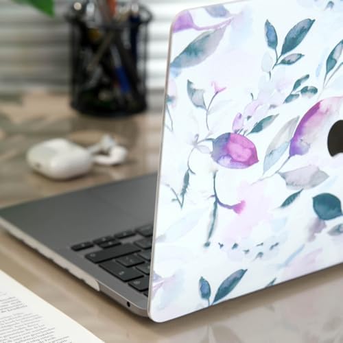 Alternative view of MacBook Air M1 Kılıfı A2337 A2179 A1932 Uyumlu 13.3 İnç Çiçek Desenli Hard Case Sert Kapak Mat UV Baskılı İnce Hafif MacBook Air Kılıfı Beyaz