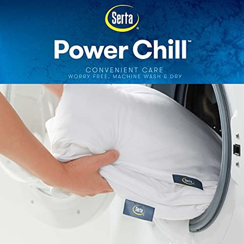 Alternative view of Serta Power Chill Soğutma Yastığı Koruyucuları, Lekeye Dayanıklı ve Fermuarlı Yastık Koruyucu, Yastığı Toz ve Kirden Korur (2'li Paket), Kral, Beyaz