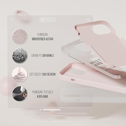 iPhone Kılıf İnce Sıvı Silikon 3 Katmanlı Tam Kaplamalı Yumuşak Jel Kauçuk Kılıf Kapak (Kumpembe, iPhone 11) - Görsel 2