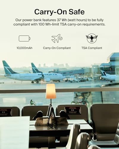 Alternative view of 10000mAh powerbank, 1 USB-C portu ve 2 USB-A portu bulunan 10K USB-C taşınabilir şarj cihazı, iPhone,  Galaxy, AirPods, iPad için 15W'a kadar şarj sağlayan pil takımı - Uzay Grisi