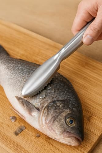 Balık Pul Soyacağı Metal Gövde Dişli Yapı Hızlı Pul Temizleme Aparatı Ergonomik Saplı Pratik Balık Temizleme Aracı Mutfak İçin Kolay Kullanım Pul Kazıyıcı Alet - Görsel 3