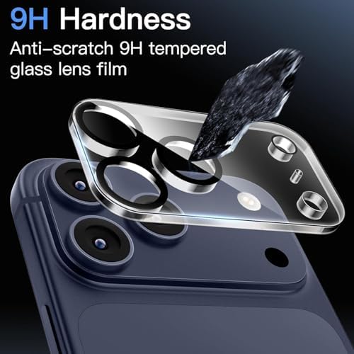 iPhone 17 Pro Uyumlu Full Kamera Lens Koruyucu Darbe Dayanıklı Temperli Cam Tam Koruyucu HD Şeffaf Kamera Lens Cam Film Çizilme Önleyici - Görsel 3