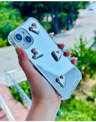 Iphone 14 Plus - 15 Plus ile Uyumlu Aynalı Tasarımlı Kenarları Silikon Kılıf - Görsel 3