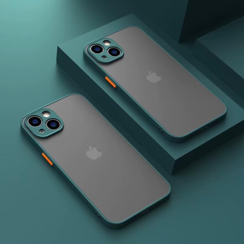 Alternative view of & AKSESUAR iPhone 13/14 ile Uyumlu Arka Kısmı Mat Şeffaf Yapıya Sahip Kenarları Silikon Tpu Malzemeden Üretilmiş Renkli Tuşlara Sahip Kamera Korumalı Transparan Kılıf (Yeşil)