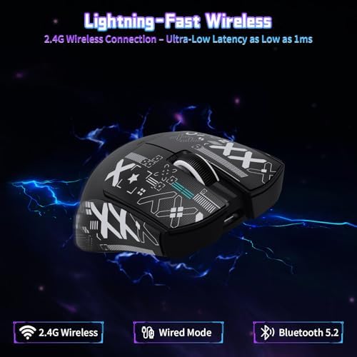 ATTACK SHARK X11 SE Kablosuz Gaming Mouse – PixArt PAW3311 Sensör, 22000 DPI, BT/2.4G/Kablolu Üçlü Mod, 65 Saat Pil Ömrü, Ofis ve Oyun Kullanımı İçin Uygun, Windows/Xbox/PS/Mac Uyumlu – Black