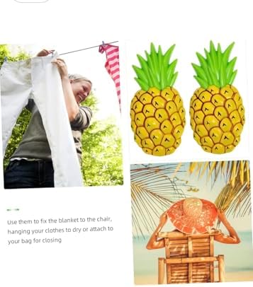 Alternative view of Ananas Şeklinde Jumbo Boy Havlu Mandalı Klipsi, Plaj Havlusu Tutucu, Şezlong Battaniye Sabitleme Aksesuarı, Sarı Yeşil, 2'li Set