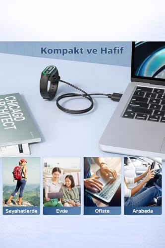 ile Uyumlu Watch Fit 2/3/4/4 Pro - Band 10/9/8/7/6 Uyumlu Akıllı Saat Usb Şarj Aleti Kablosu