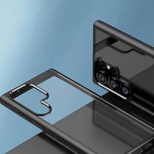 Alternative view of Galaxy S23 Plus ile uyumlu Kılıf Kenarı Renkli Arkası Şeffaf Kamera Korumalı Impact Protectıon Lacivert Kılıf