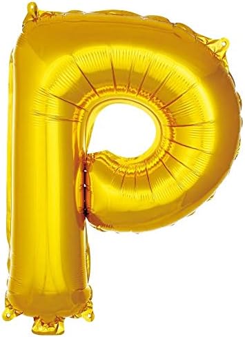 P Harfi 16 İnç Gold Renk Folyo Balon 36 CM (Altın)