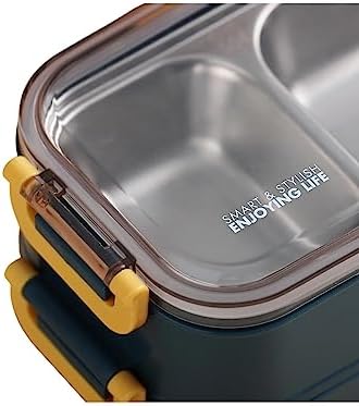 Alternative view of 1400ml Lunchbox 2 Katlı Çelik Sefer Tası Yemek Kutusu (Pembe)