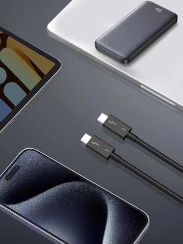 Thunderbolt 5.0 Type-C Kablo – 240W PD Hızlı Şarj, 120Gbps Veri Aktarımı, 16K 60Hz Görüntü Desteği, E-Marker Akıllı Çipli, Thunderbolt 3/4/USB4 Geriye Uyumluluklu Örgü Kablo | ZR1107 - Görsel 3