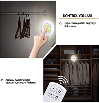 Uzaktan Kumandalı Yapışkanlı 3'lü Led Spot Lamba - Görsel 3