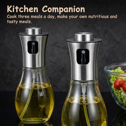 Cam Püskürtmeli Sprey Yağdanlık, 200 Ml Kapasiteli, Saydam ve Dayanıklı Yapı, Ev Ofis Restoran İçin Kullanımı İçin Uygun Airfryer Kızartma Izgara Salata İçin Yağ Püskürtücü Cam Yağdanlık