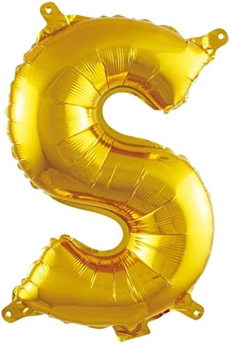 Alternative view of S Harfi 16 İnç Gold Renk Folyo Balon 36 CM (Altın)
