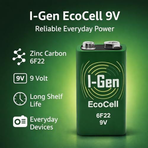 I-Gen Ecocell Çinko Karbon 9V (6F22) 9 Volt Pil 10'Lu Paket - Görsel 3