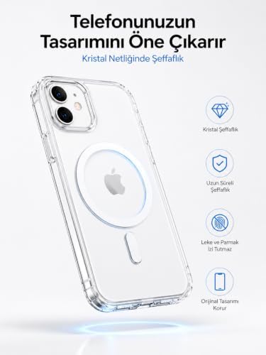 Alternative view of iPhone 11 ile Uyumlu MagSafe Manyetikli Şarj Kılıfı, Kauçuk, Çizilmeye Dayanıklı, Modern Tasarım