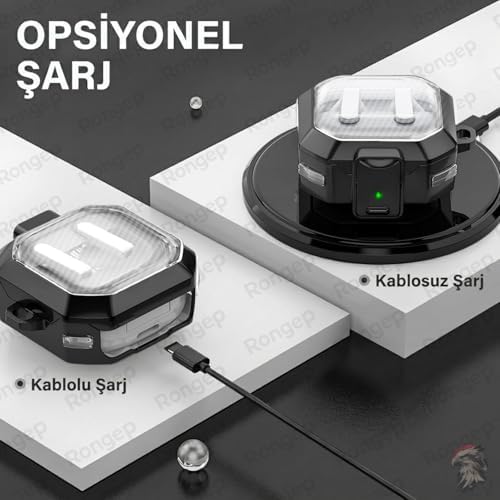 [Urban-Carbon]  Galaxy Buds4 Pro/Buds 4 için Kılıf [Güvenlik Kilit Tasarımlı] Tam Koruma Sağlayan Galaxy Buds4 Kulaklık Kılıfı Karbon Fiber Dokulu  Buds 4 Pro Kılıfı (Siyah)