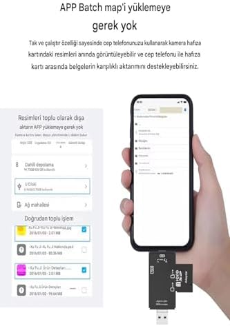 iphone 15/16 / 17 serilerine uyumlu Sd Kart Hafıza Kart okuyucu Type-C USB Flash Bellek Okuyucu, Siyah