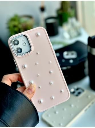 Iphone 12 ve 12 Pro Uyumlu Pearl Tasarım Oyuncaklı Esnek Silikon Kılıf - Pembepearl - Görsel 2