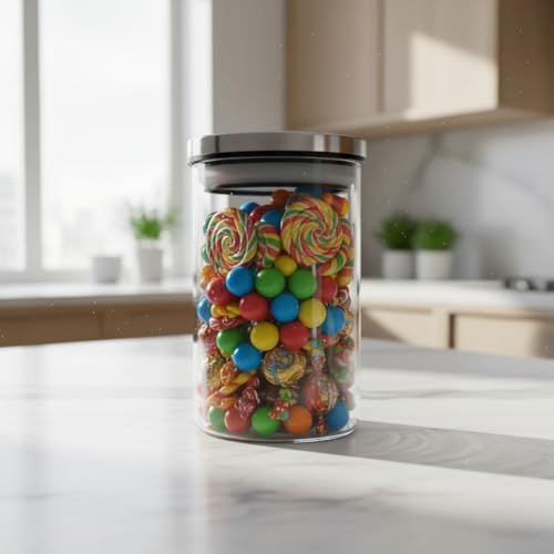 450ml Vakumlu Metal Kapaklı Borosilikat Cam Kavanoz (8.5cm*12cm) 1 Adet - Görsel 3