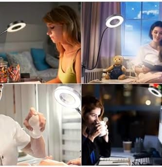 Alternative view of Çok Fonksiyonlu Akrobat Masa Lambası Şiddeti Ayarlanabilir Dim Ayarlı 3 Farklı Işık Rengi Beyaz Kasa