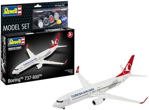 63772 Model Seti Boeing 737-800 "Türk Hava Yolları 1:144 Ölçekli Yapısız Plastik Model Kiti Aksesuarlı