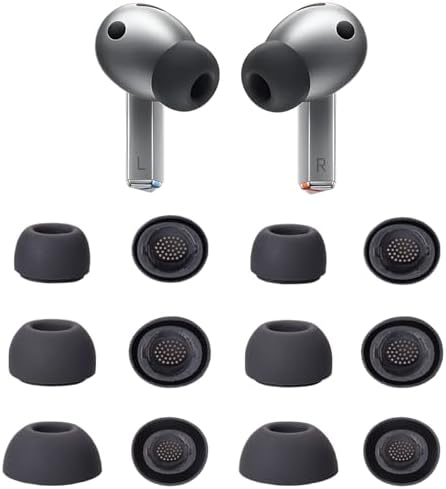 Alternative view of Galaxy Buds 3 Pro Aksesuarları için Yedek Silikon Kulaklık Ucu Seti Kulaklık Kulak Uçları, 6 Çift (3 Boyut S/M/L) (Gri)